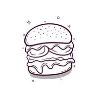 mão desenhado Hamburguer de queijo vetor ilustração