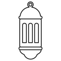 Ramadã lanterna Preto esboço estilo ícone vetor