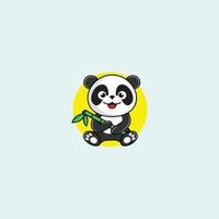 fofa bebê panda mascote logotipo vetor