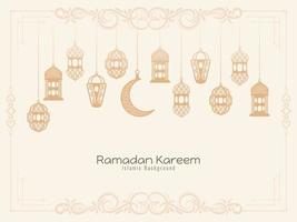Ramadã kareem tradicional islâmico festival cumprimento fundo vetor