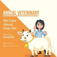 animal veterinário bandeira Projeto modelo vetor
