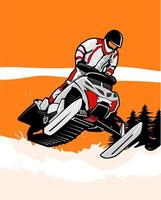 moto de neve trilhas Projeto logotipo ícone vetor