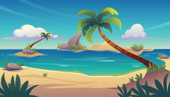 tropical de praia panorama Prêmio vetor ilustração