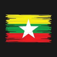 escova de bandeira de myanmar vetor