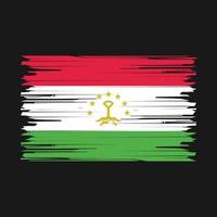 pincel de bandeira do tajiquistão vetor