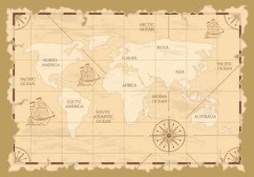 Antiga ilustração do mapa do mundo