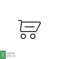 compras carrinho ícone. simples linha estilo para rede modelo e aplicativo. comprar, cesta, bolsa, loja, on-line, comprar, comprar, varejo, vetor ilustração Projeto em branco fundo. eps 10.