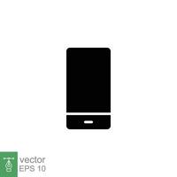 Móvel telefone ícone. simples sólido estilo. mínimo Smartphone, Telefone, célula telefone, tecnologia conceito. Preto silhueta, glifo símbolo. vetor ilustração isolado em branco fundo. eps 10.