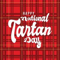 feliz nacional tartan dia vetor