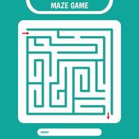 quadrado Labirinto para crianças. simples lógica labirinto jogos desafio. 1 Entrada 1 saída.