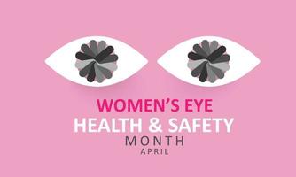 abril é mulheres olho saúde e segurança mês. modelo para fundo, bandeira, cartão, poster vetor