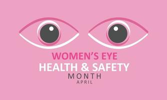 abril é mulheres olho saúde e segurança mês. modelo para fundo, bandeira, cartão, poster vetor