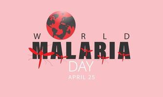 mundo malária dia. modelo para fundo, bandeira, cartão, poster vetor