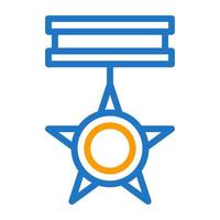 medalha ícone duocolor azul laranja estilo militares ilustração vetor exército elemento e símbolo perfeito.