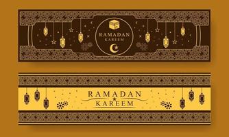vetor Ramadã kareem bandeira fundo árabe eid Projeto Castanho estilo