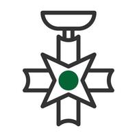 crachá ícone duotônico cinzento verde estilo militares ilustração vetor exército elemento e símbolo perfeito.