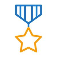 medalha ícone duocolor azul laranja estilo militares ilustração vetor exército elemento e símbolo perfeito.