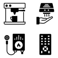 pacote de ícones de glifo de eletrodomésticos vetor