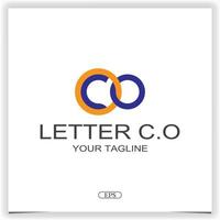 carta co ou o e c logotipo Prêmio elegante modelo vetor eps 10