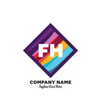 fh inicial logotipo com colorida modelo vetor. vetor