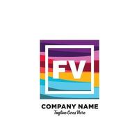fv inicial logotipo com colorida modelo vetor. vetor