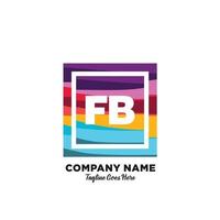 fb inicial logotipo com colorida modelo vetor. vetor