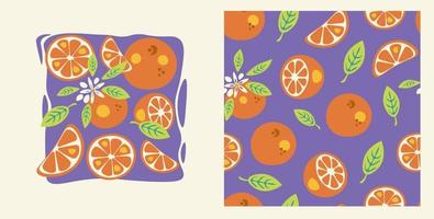 laranja fruta elementos coleção vetor