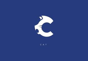 gato c monograma, vetor logotipo