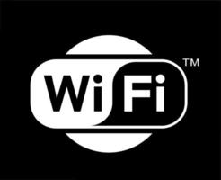 Wi-fi símbolo ícone logotipo com nome Projeto Móvel vetor ilustração com Preto fundo