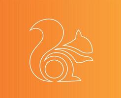 uc navegador marca logotipo símbolo branco Projeto Alibaba Programas vetor ilustração com laranja fundo