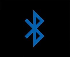 Bluetooth ícone logotipo Programas telefone símbolo azul Projeto Móvel vetor ilustração com Preto fundo