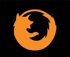 Mozilla Raposa de fogo navegador marca logotipo símbolo laranja Projeto Programas ilustração vetor com Preto fundo