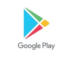 Google jogar símbolo marca logotipo com nome cinzento Projeto Programas telefone Móvel vetor ilustração