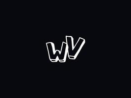 único wv logotipo ícone, criativo wv colorida carta logotipo vetor