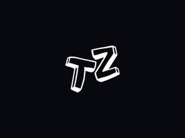 colorida tz logotipo ícone, minimalista tz logotipo carta Projeto vetor