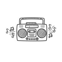 boombox vetor ilustração dentro rabisco desenhando estilo