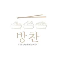 simples linha arte vetor ilustração logotipo do vários coreano lado pratos ou banchan