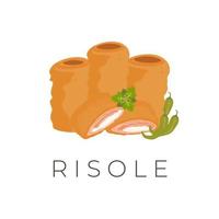 indonésio Comida vetor ilustração logotipo risole maionese com fatia presunto e ovo o preenchimento