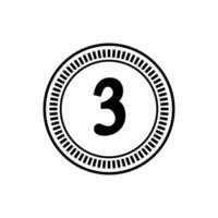 número três ícone, numeral três, vetor ilustração. plano Projeto estilo