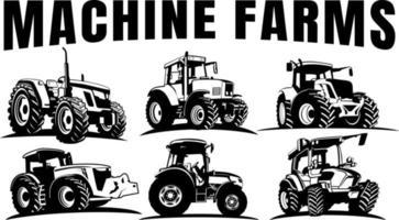 vetor de design de ícone de logotipo de fazenda de máquina