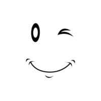 sorridente face emoticon ícone sobre branco fundo, plano estilo, vetor ilustração
