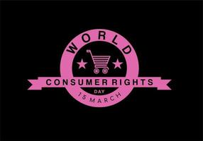 mundo consumidor direitos dia fazer compras logotipo Projeto com compras carrinho vetor ilustração. compras logotipo Projeto modelo.