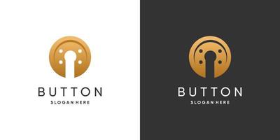 moda logotipo Projeto com botão conceito idéia vetor