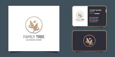 família árvore logotipo Projeto com moderno abstrato conceito idéia vetor