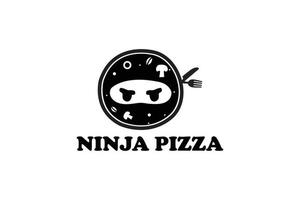 ninja pizza, Comida logotipo, restaurante logotipo vetor