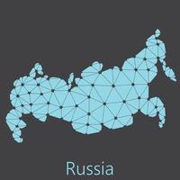 vetor baixo poligonal Rússia mapa.