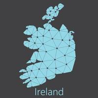 vetor baixo poligonal Irlanda mapa.