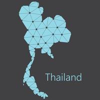 vetor baixo poligonal Tailândia mapa.