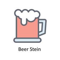 Cerveja stein vetor preencher esboço ícones. simples estoque ilustração estoque