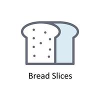 pão fatias vetor preencher esboço ícones. simples estoque ilustração estoque